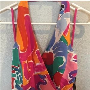 Ralph Lauren halter abstract multicolor dress sz 8